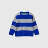 Striped shirt with skateboard graphics