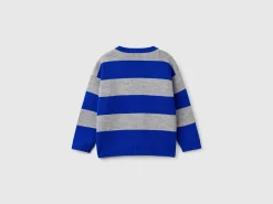 Striped shirt with skateboard graphics