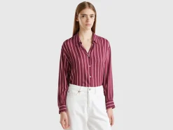 Striped shirt with V-neck