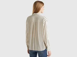 Striped shirt with V-neck