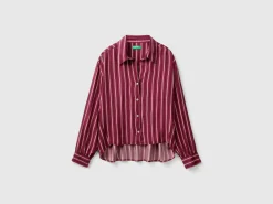 Striped shirt with V-neck