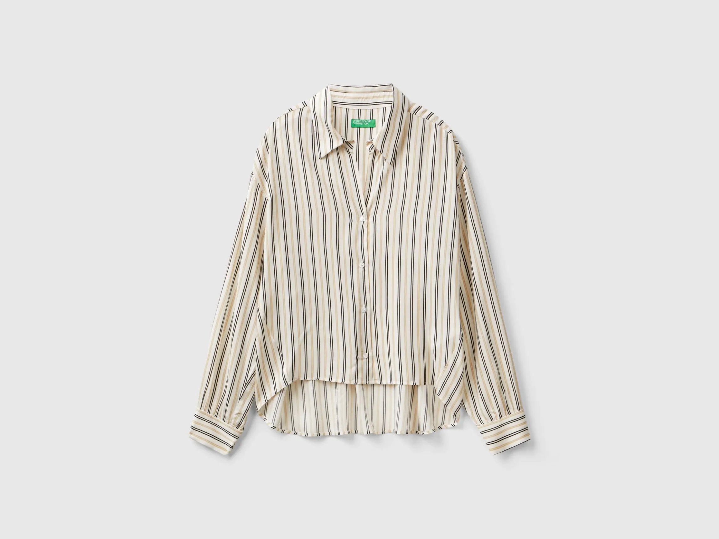 Striped shirt with V-neck
