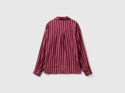 Striped shirt with V-neck