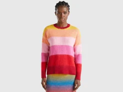 Striped sweater in alpaca blend