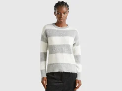 Striped sweater in alpaca blend
