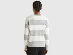 Striped sweater in alpaca blend