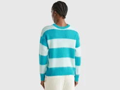 Striped sweater in alpaca blend