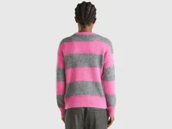 Striped sweater in alpaca blend