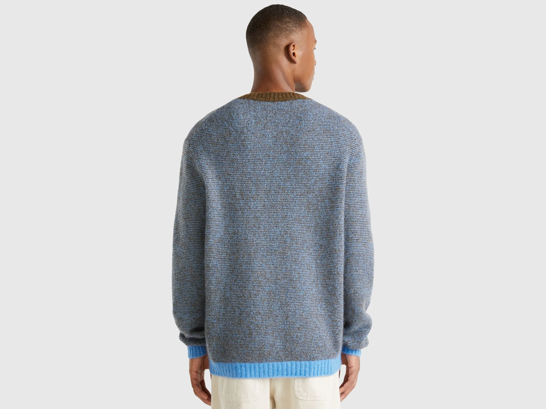 Striped sweater in alpaca and wool blend