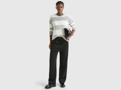 Striped sweater in alpaca blend