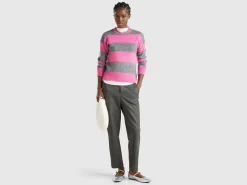 Striped sweater in alpaca blend