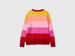 Striped sweater in alpaca blend
