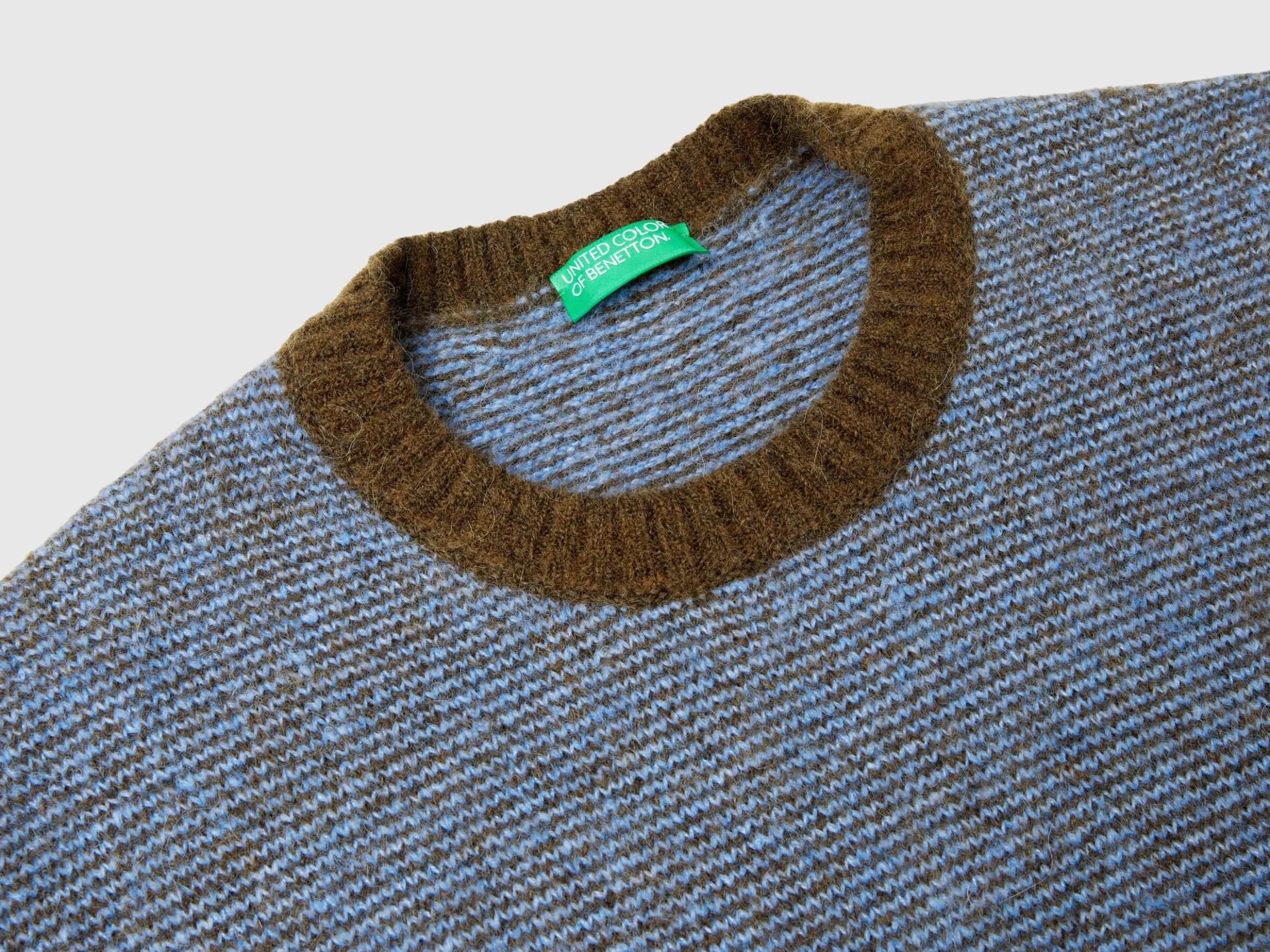 Striped sweater in alpaca and wool blend