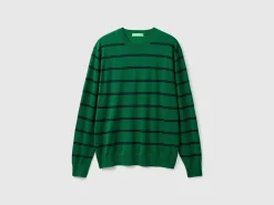 Striped sweater in pure Merino wool