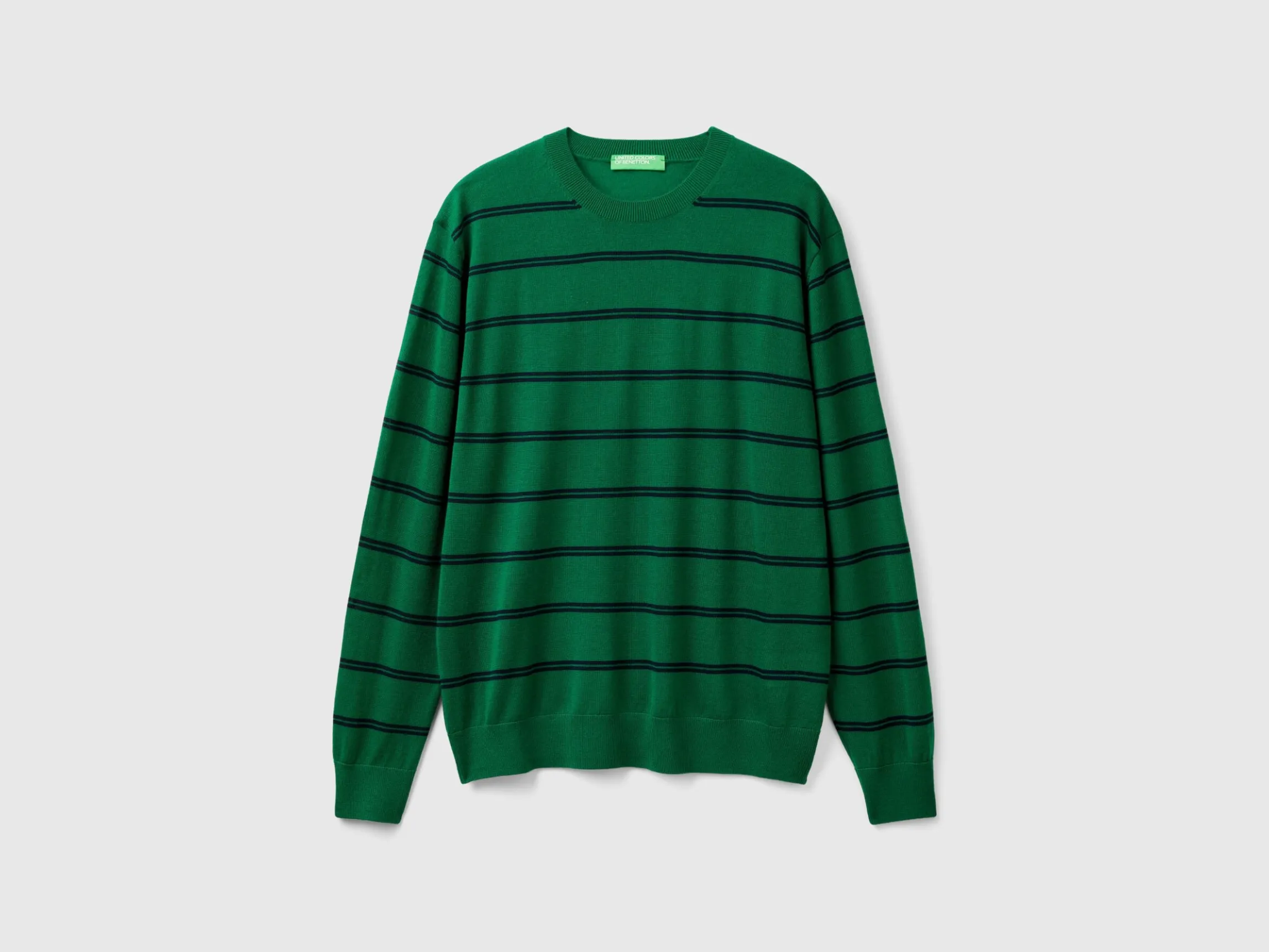 Striped sweater in pure Merino wool