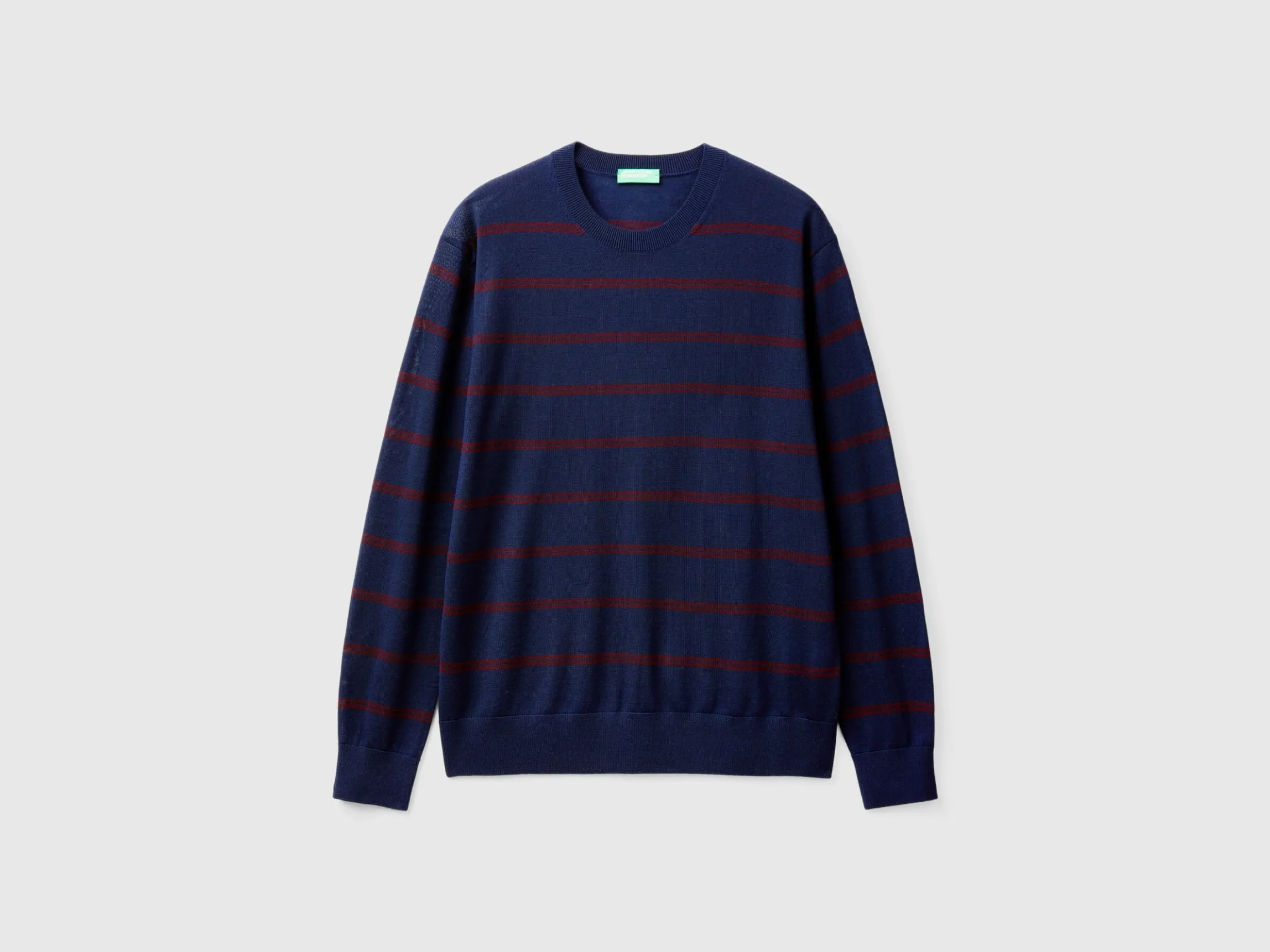 Striped sweater in pure Merino wool
