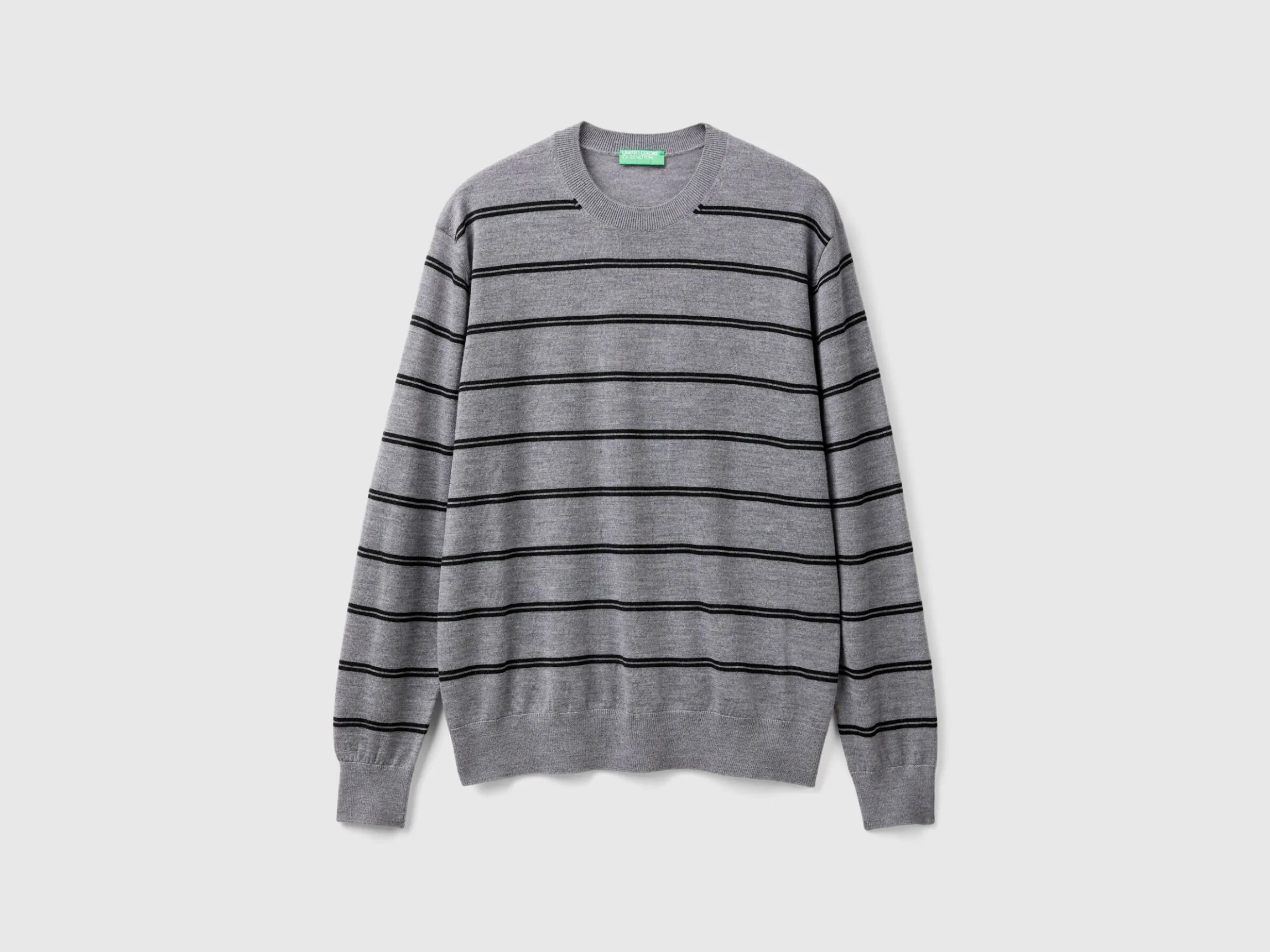 Striped sweater in pure Merino wool