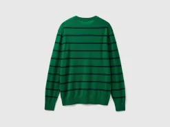 Striped sweater in pure Merino wool
