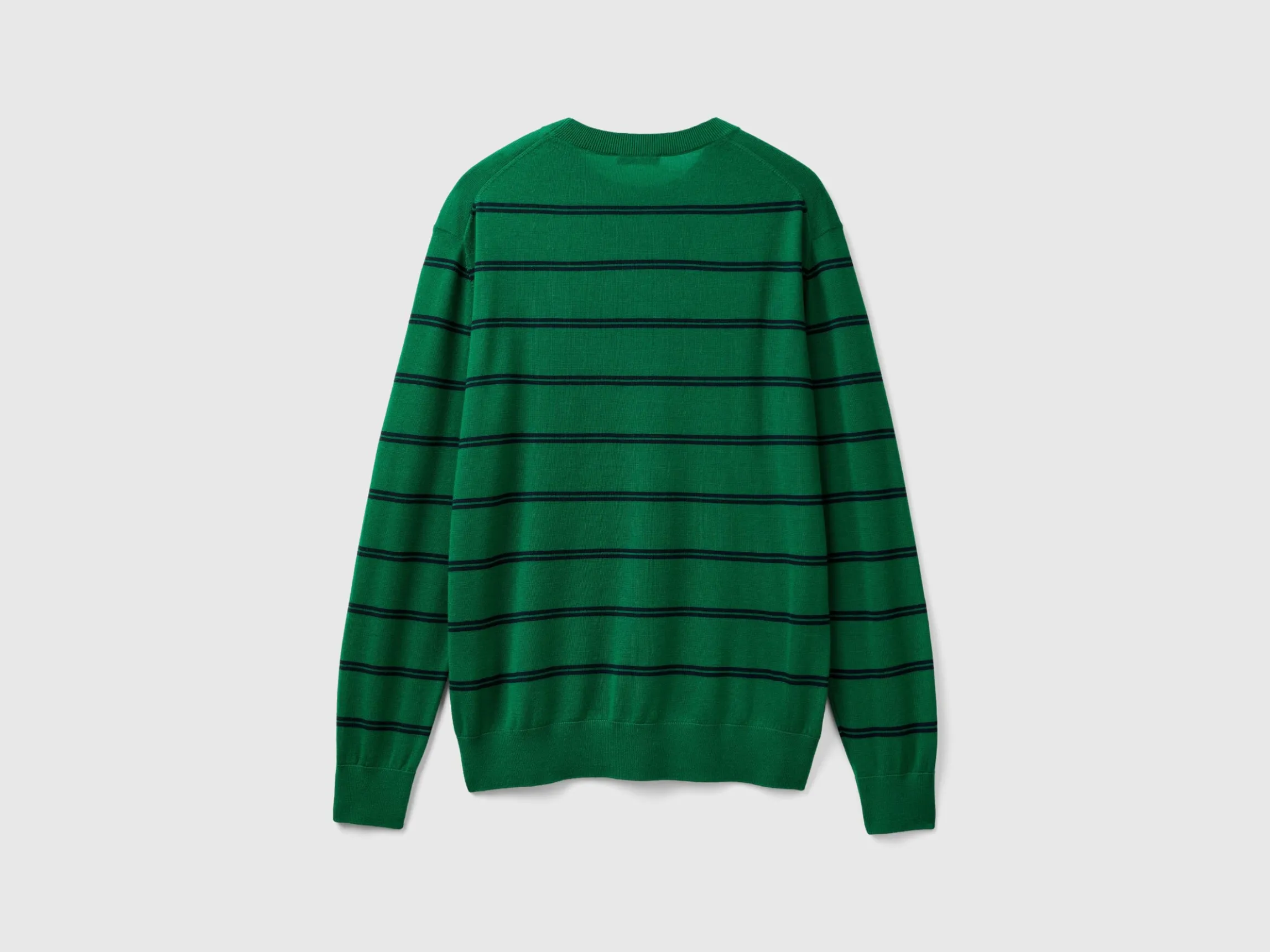 Striped sweater in pure Merino wool
