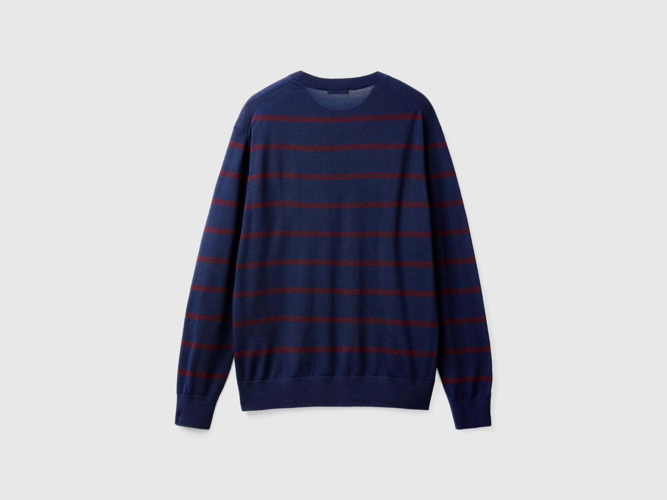 Striped sweater in pure Merino wool