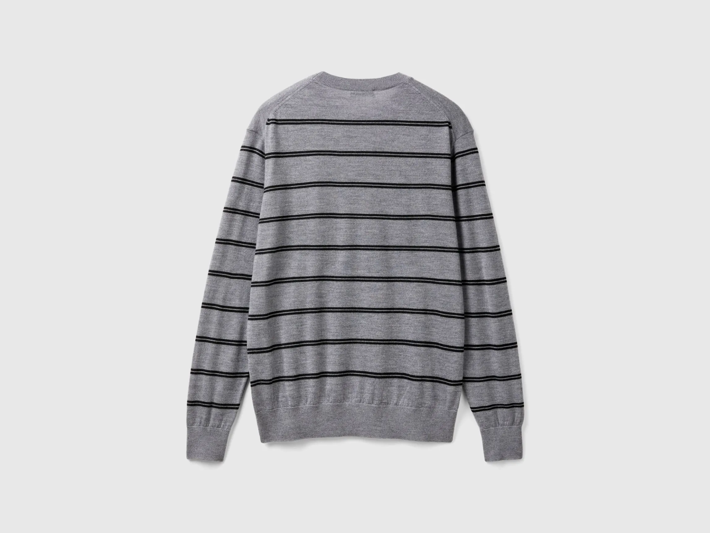 Striped sweater in pure Merino wool