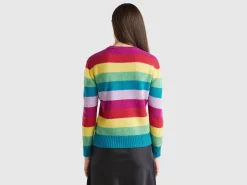 Striped sweater in pure Shetland wool