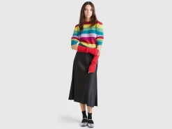 Striped sweater in pure Shetland wool