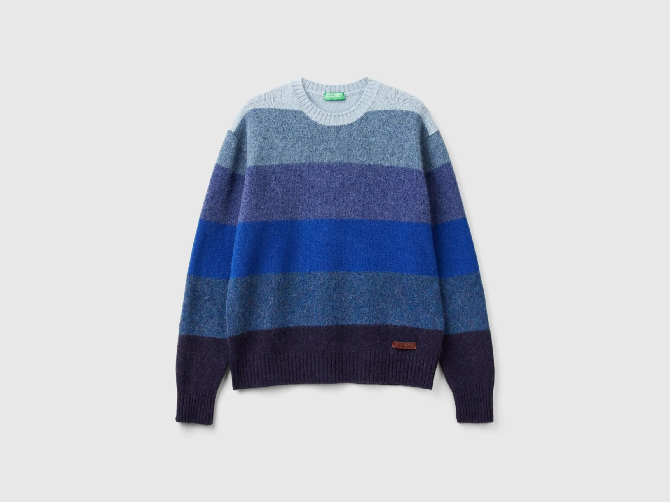 Striped sweater in pure Shetland wool