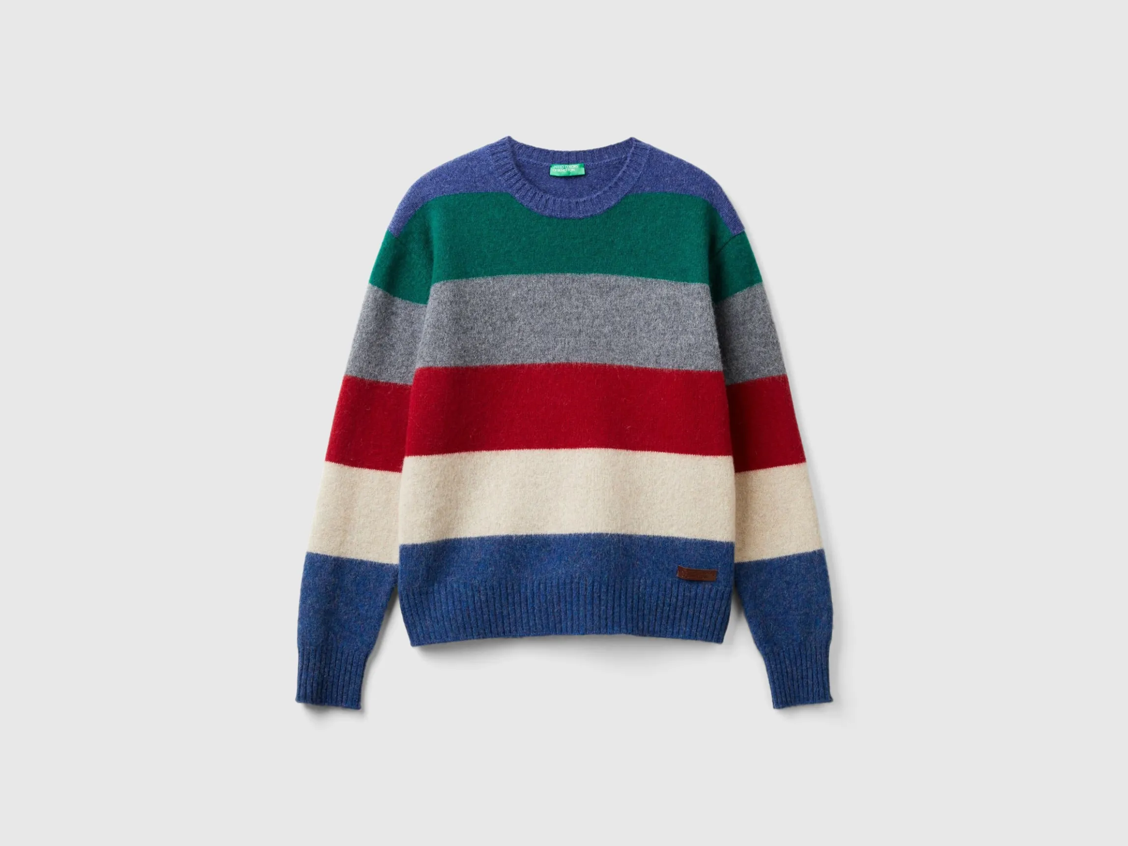 Striped sweater in pure Shetland wool