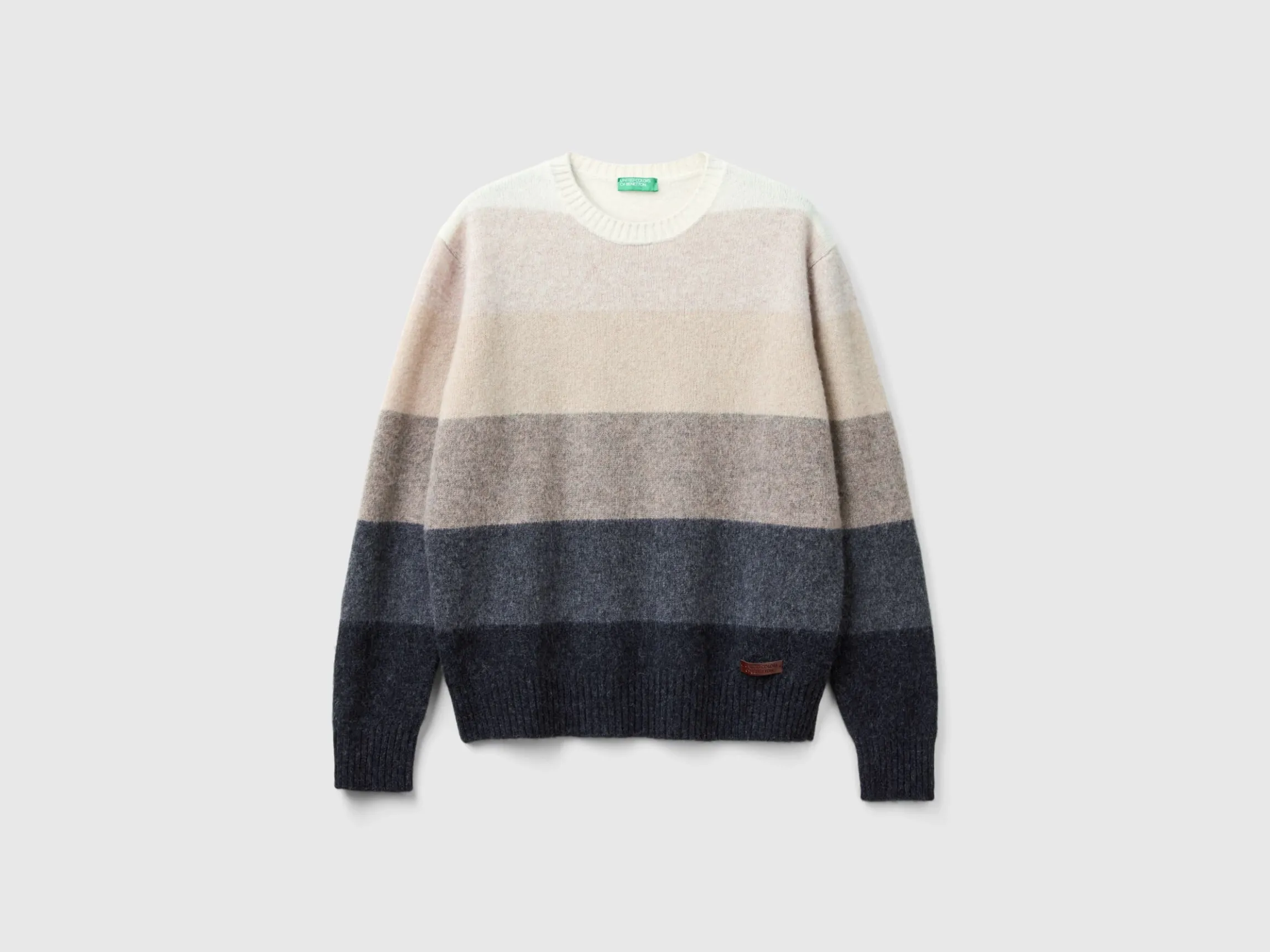 Striped sweater in pure Shetland wool