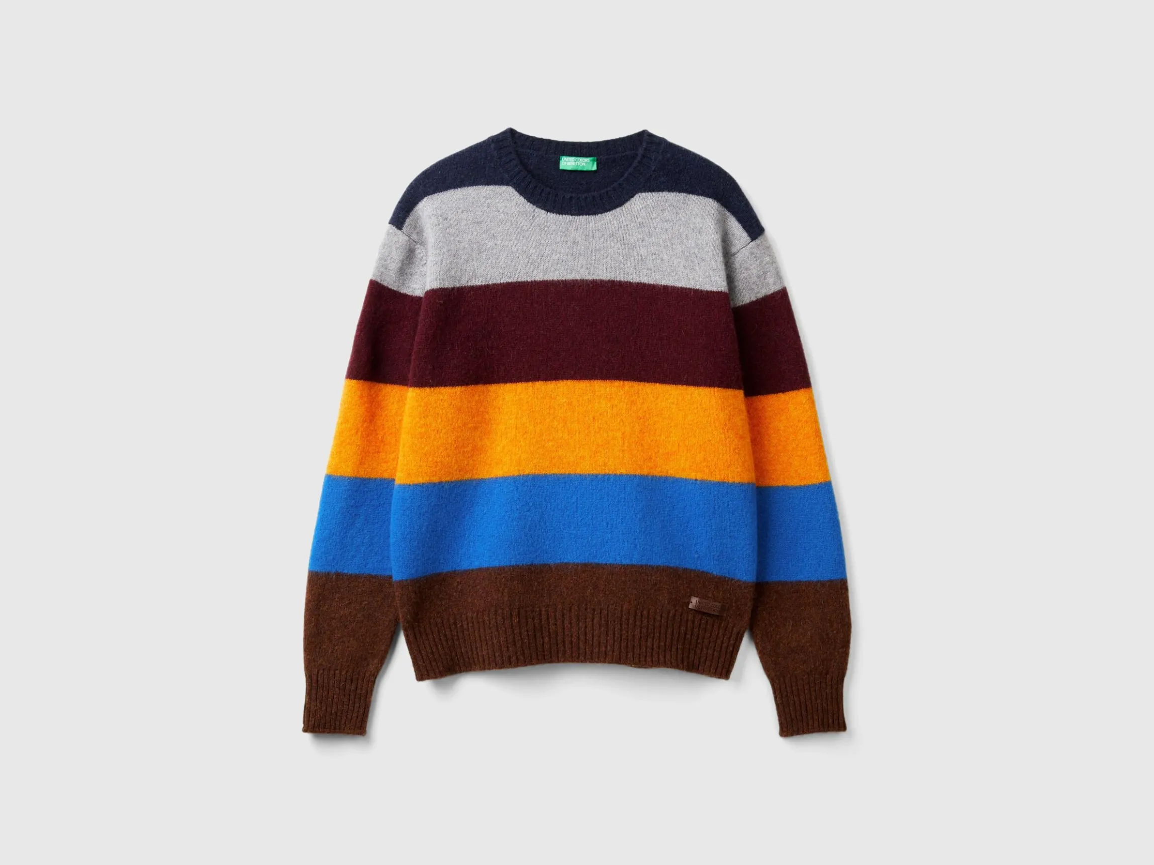 Striped sweater in pure Shetland wool