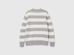 Striped sweater in pure Shetland wool