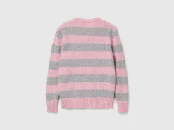 Striped sweater in pure Shetland wool