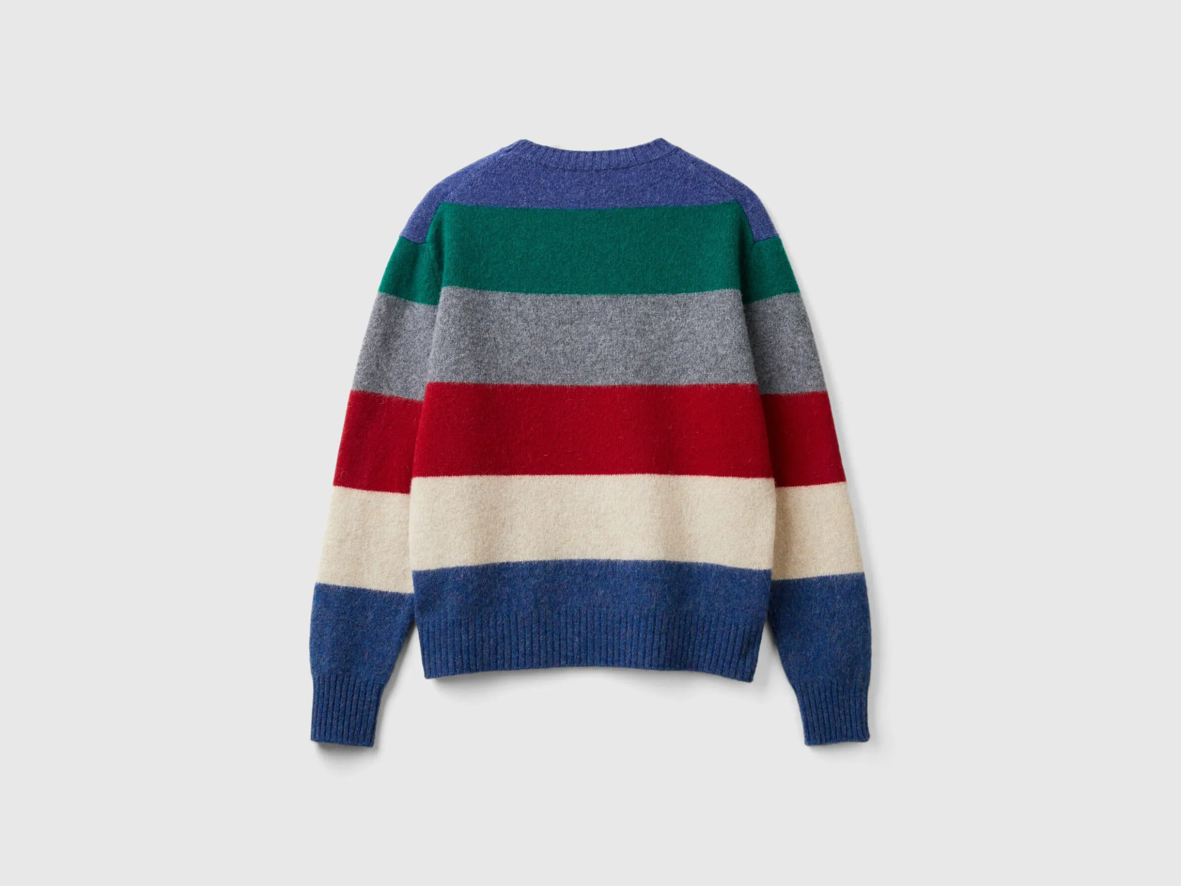 Striped sweater in pure Shetland wool