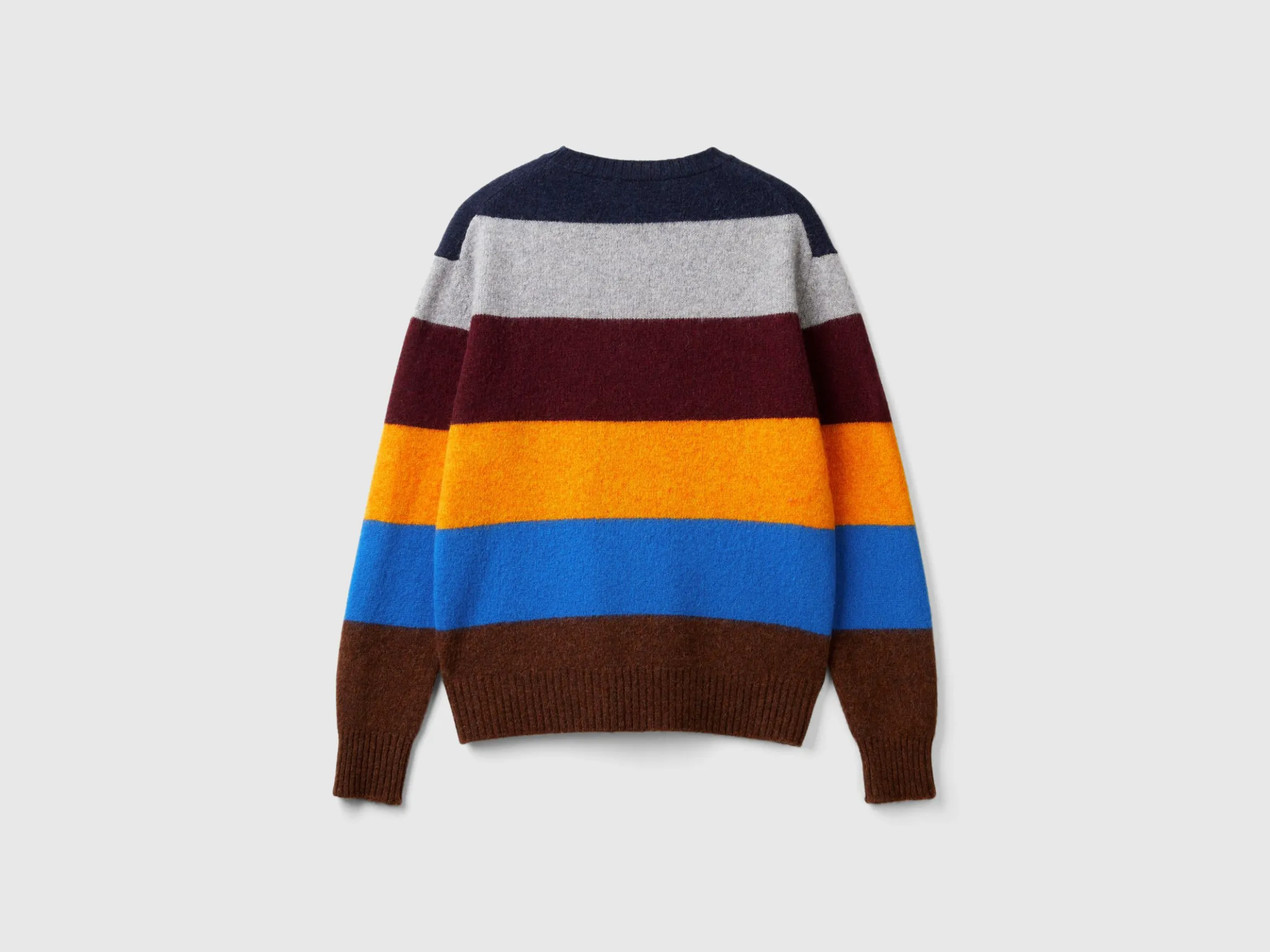 Striped sweater in pure Shetland wool