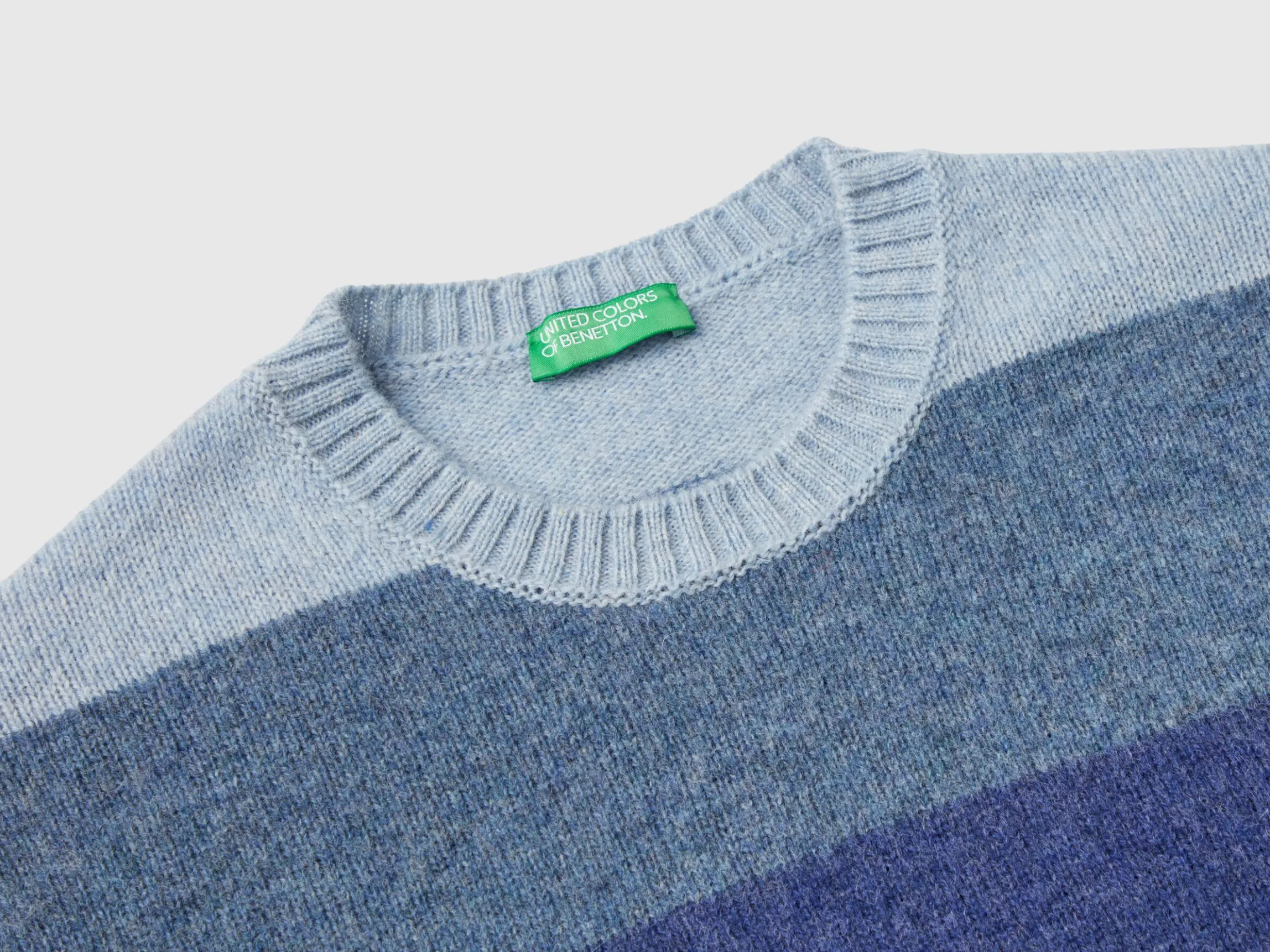 Striped sweater in pure Shetland wool