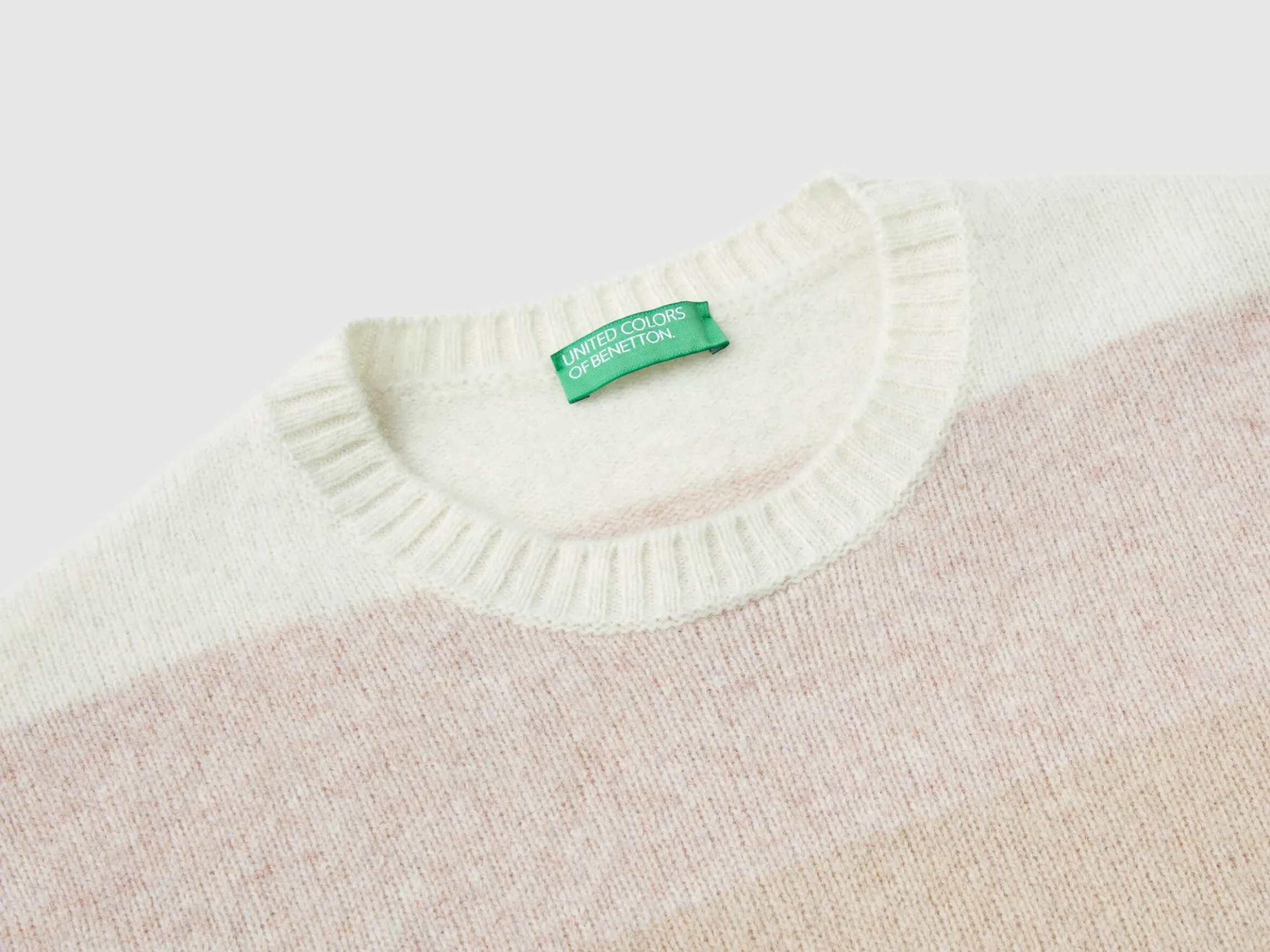 Striped sweater in pure Shetland wool