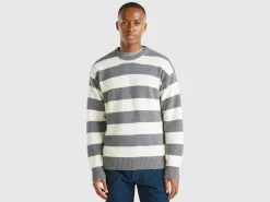 Striped sweater in wool blend