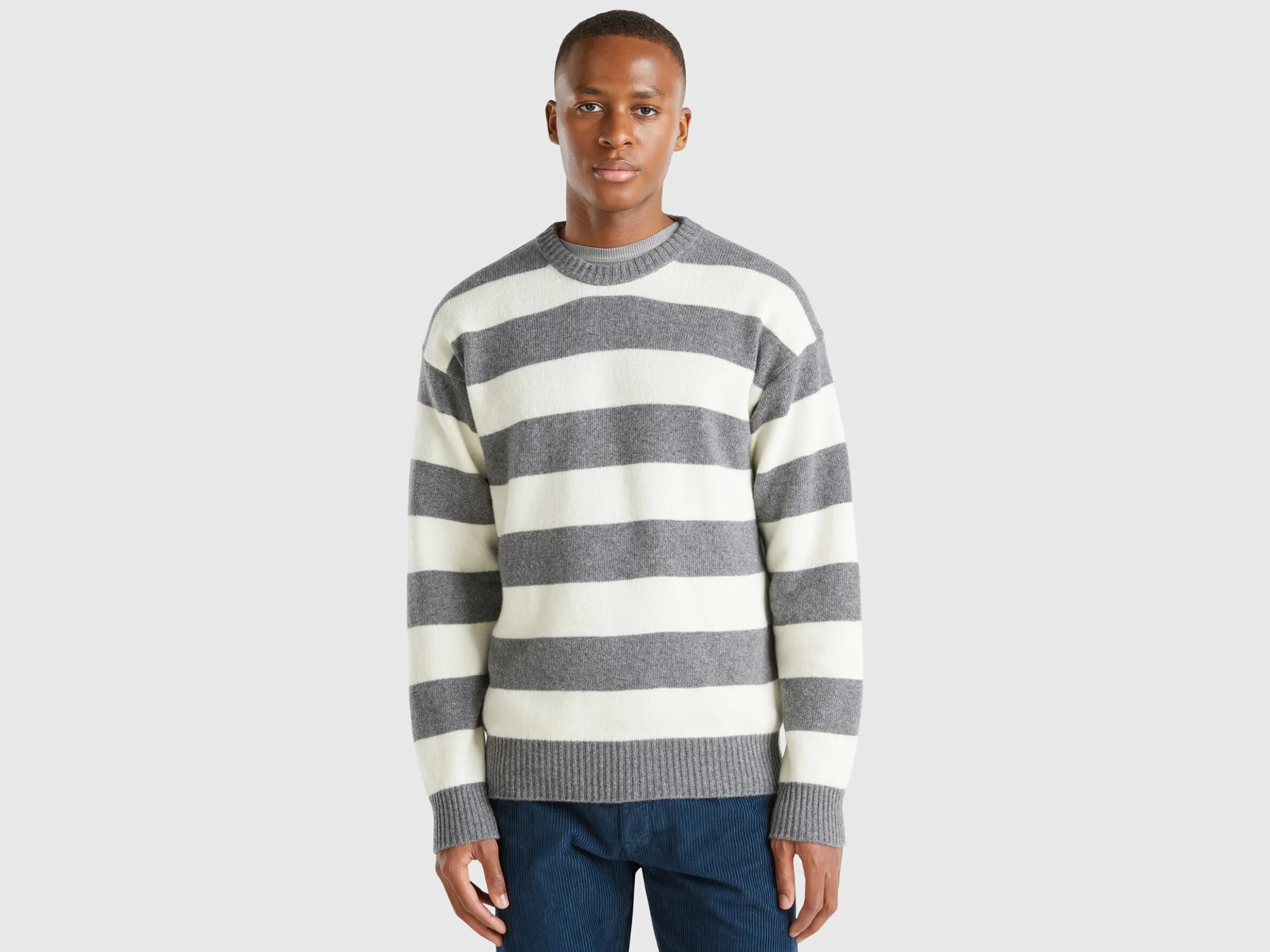 Striped sweater in wool blend