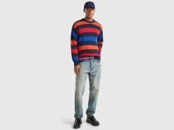 Striped sweater in wool blend