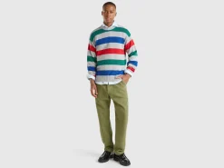 Striped sweater in wool blend