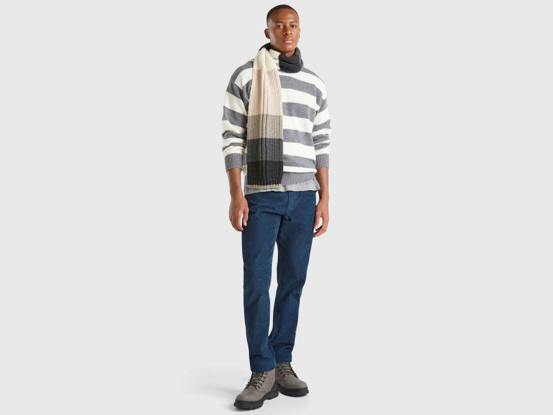 Striped sweater in wool blend