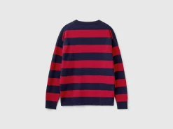 Striped sweater in wool blend