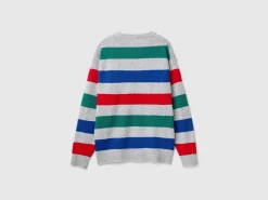 Striped sweater in wool blend