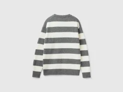 Striped sweater in wool blend