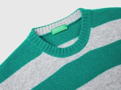 Striped sweater in wool blend