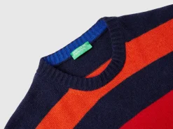 Striped sweater in wool blend