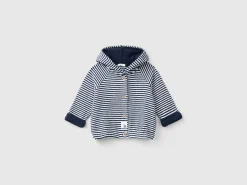 Striped sweatshirt in recycled cotton blend