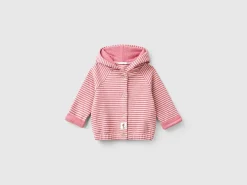 Striped sweatshirt in recycled cotton blend