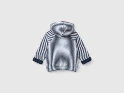 Striped sweatshirt in recycled cotton blend